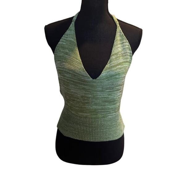 Sans Souci Green Marl Halter Knit Top - Picture 1 of 7